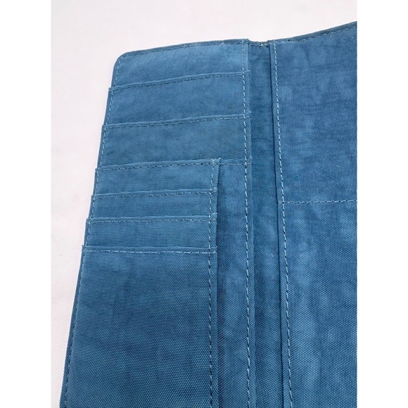 Kipling Brownie Organizer Wallet Trifold 7.5" x 4"‎ Brown Blue Checkerboard - Picture 6 of 10